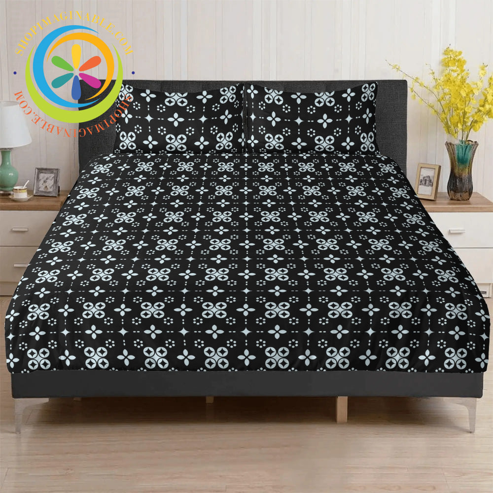 Black Batik 3 Pc Bedding Set