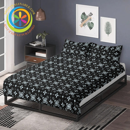 Black Batik 3 Pc Bedding Set