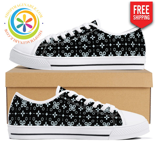 Black Batik Ladies Low Top Canvas Shoes