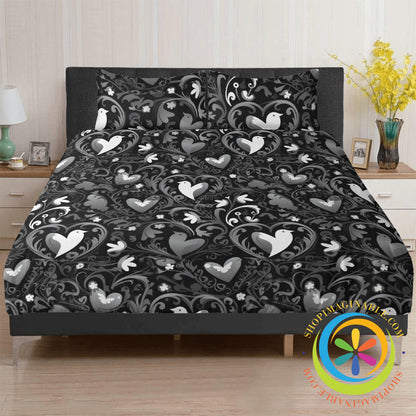 Black Love Birds Bedding Set