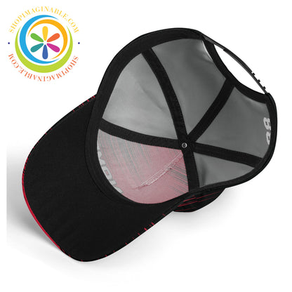 Black & Red Abstract Baseball Hat