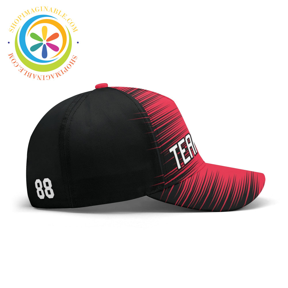 Black & Red Abstract Baseball Hat