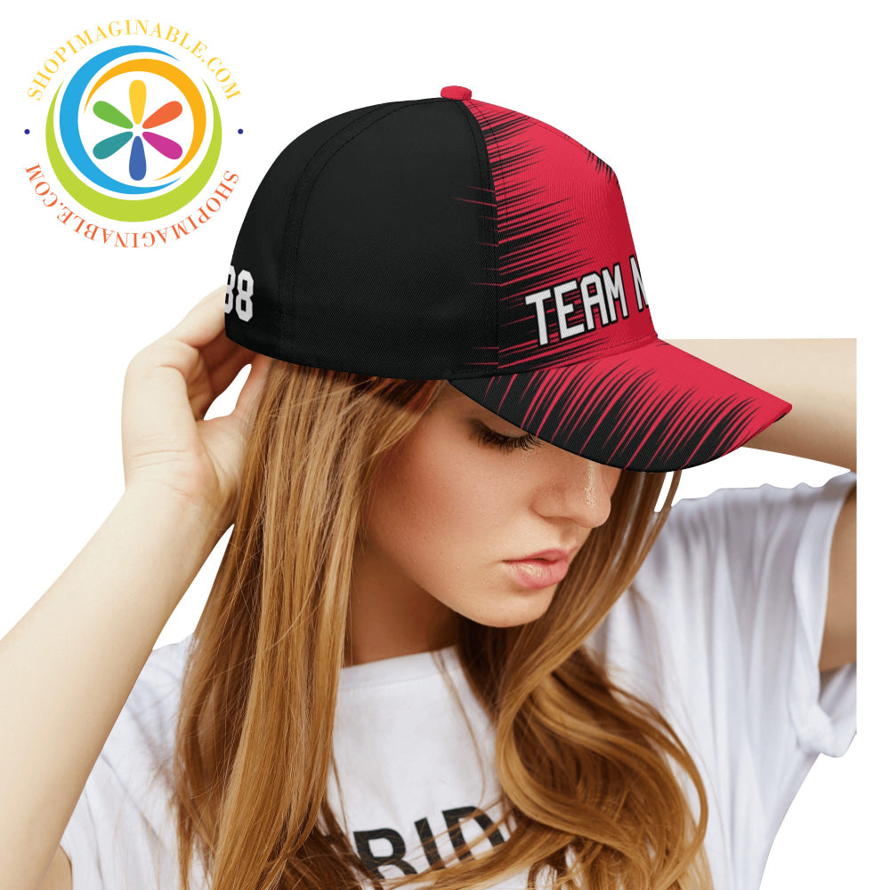 Black & Red Abstract Baseball Hat