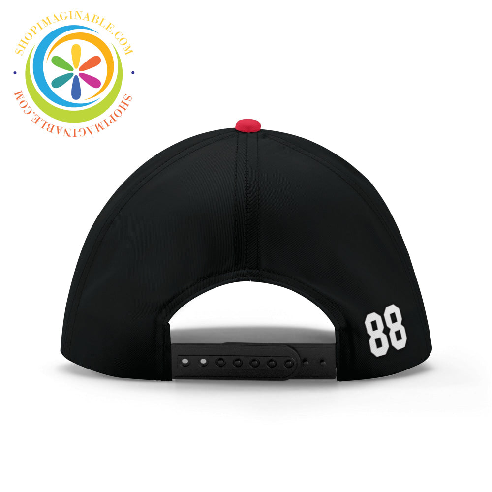 Black & Red Abstract Baseball Hat