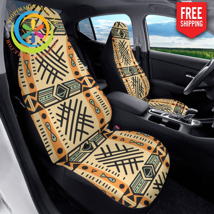 Tan Mudcloth Car Seat Covers