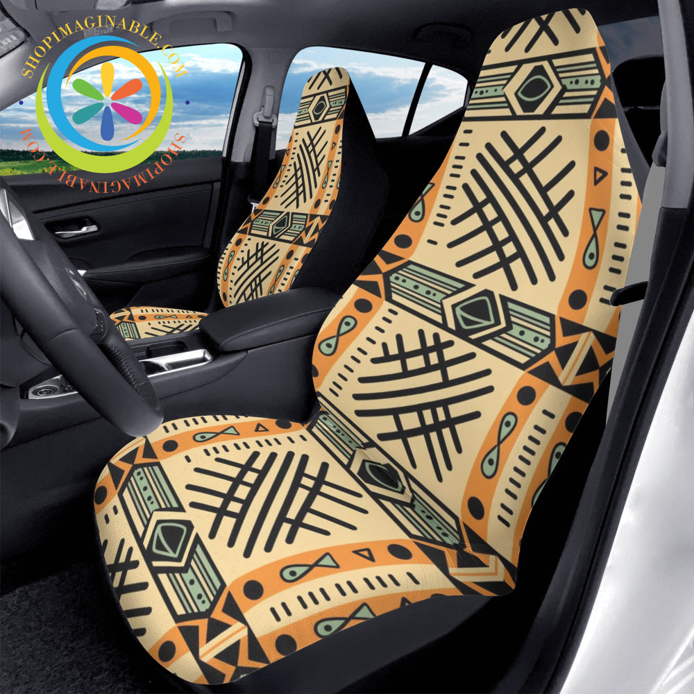 Tan Mudcloth Car Seat Covers