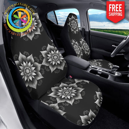 Black & White Mandala Cloth Car Seat Covers