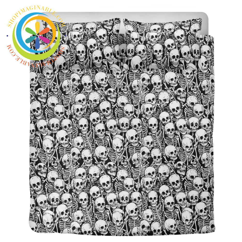 Black & White Skeletons 3 Pc Bedding Set Pc Bedding