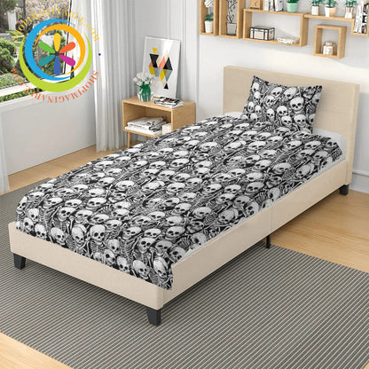 Black & White Skeletons 3 Pc Bedding Set Pc Bedding