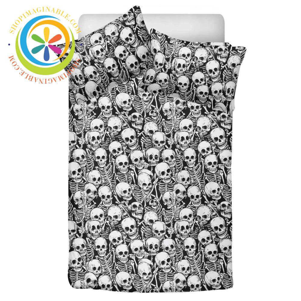 Black & White Skeletons 3 Pc Bedding Set Pc Bedding