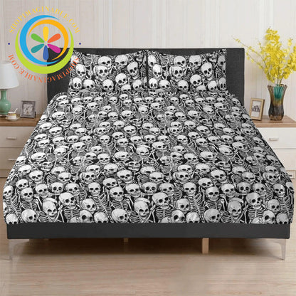 Black & White Skeletons 3 Pc Bedding Set Pc Bedding