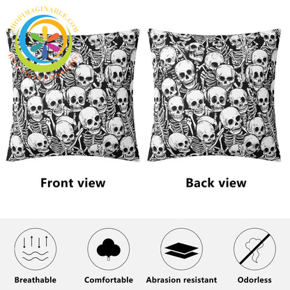 Black & White Skeletons Pillow Cover