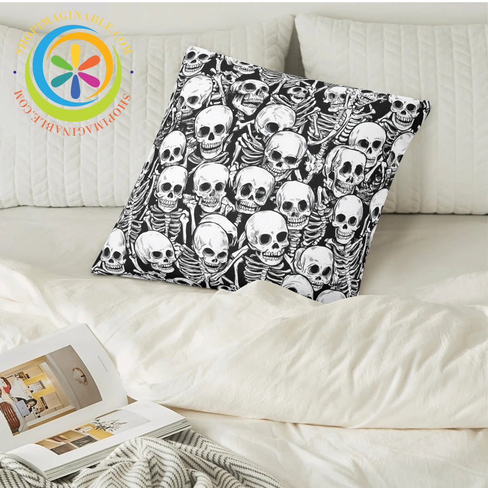 Black & White Skeletons Pillow Cover