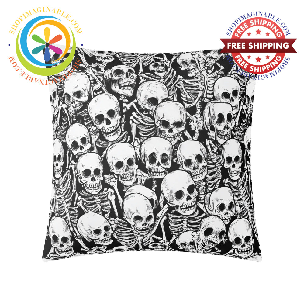 Black & White Skeletons Pillow Cover