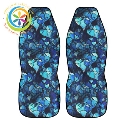 Blue Is My Heart Cloth Car Seat Covers