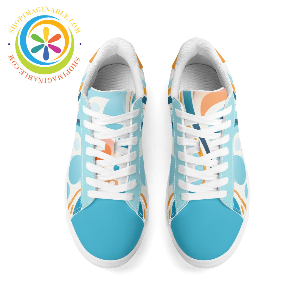 Blue Pop Abstract Skateboard Shoes