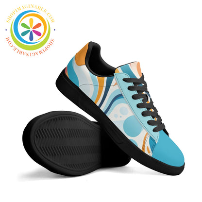 Blue Pop Abstract Skateboard Shoes