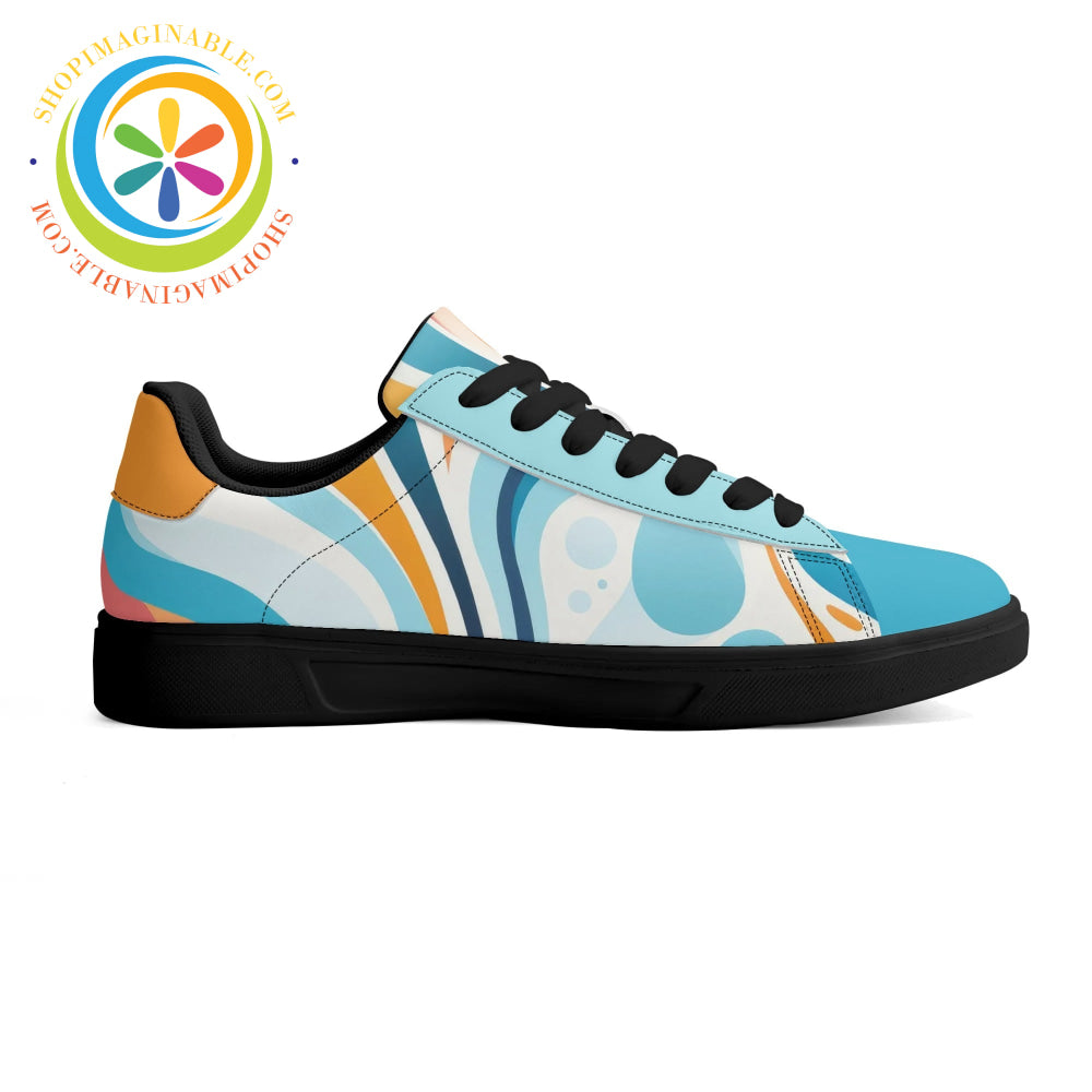 Blue Pop Abstract Skateboard Shoes