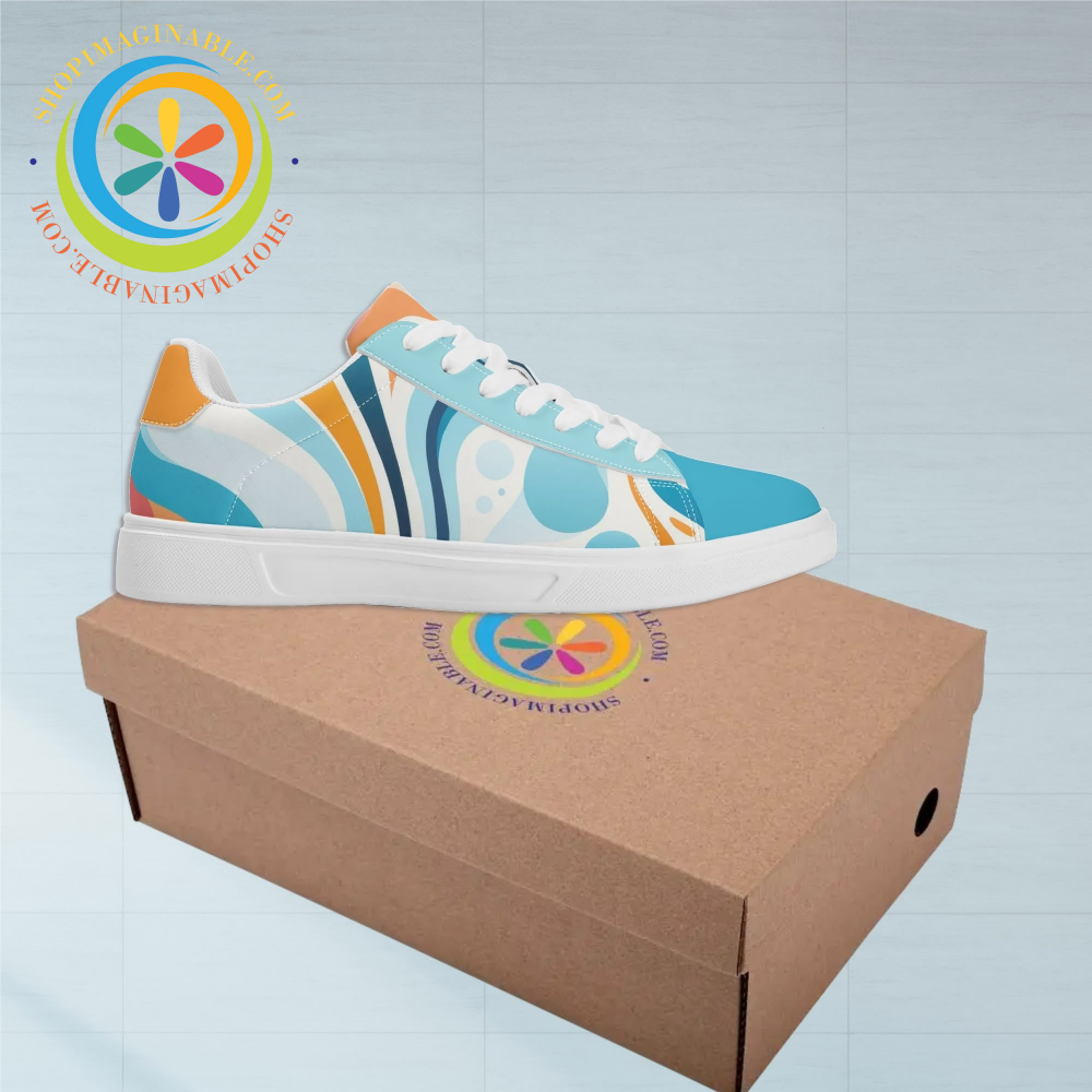 Blue Pop Abstract Skateboard Shoes