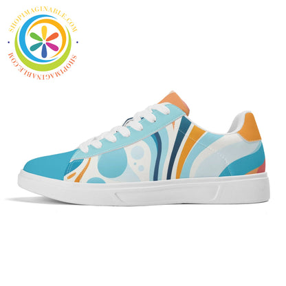 Blue Pop Abstract Skateboard Shoes