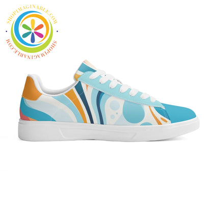 Blue Pop Abstract Skateboard Shoes