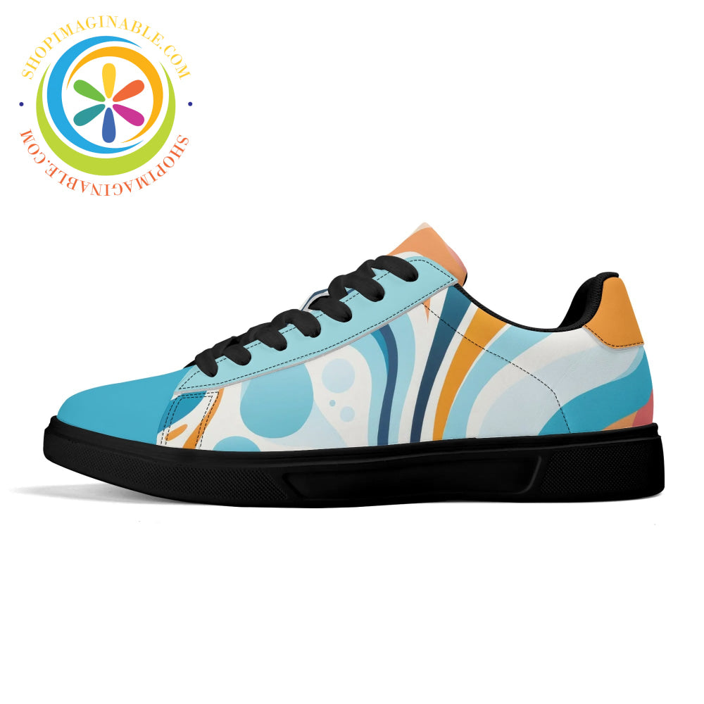 Blue Pop Abstract Skateboard Shoes Black / Us5.5 (Eu36)