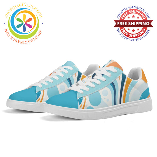 Blue Pop Abstract Skateboard Shoes White / Us5.5 (Eu36)