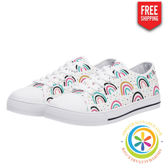 Boho Chic Rainbows Ladies Low Top Canvas Shoes Us12 (Eu44)