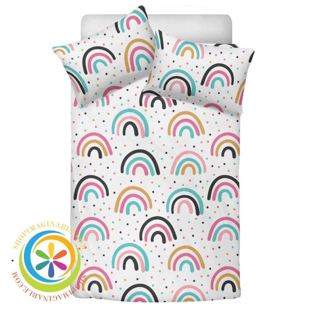 Boho Rainbow Striped Bedding Set