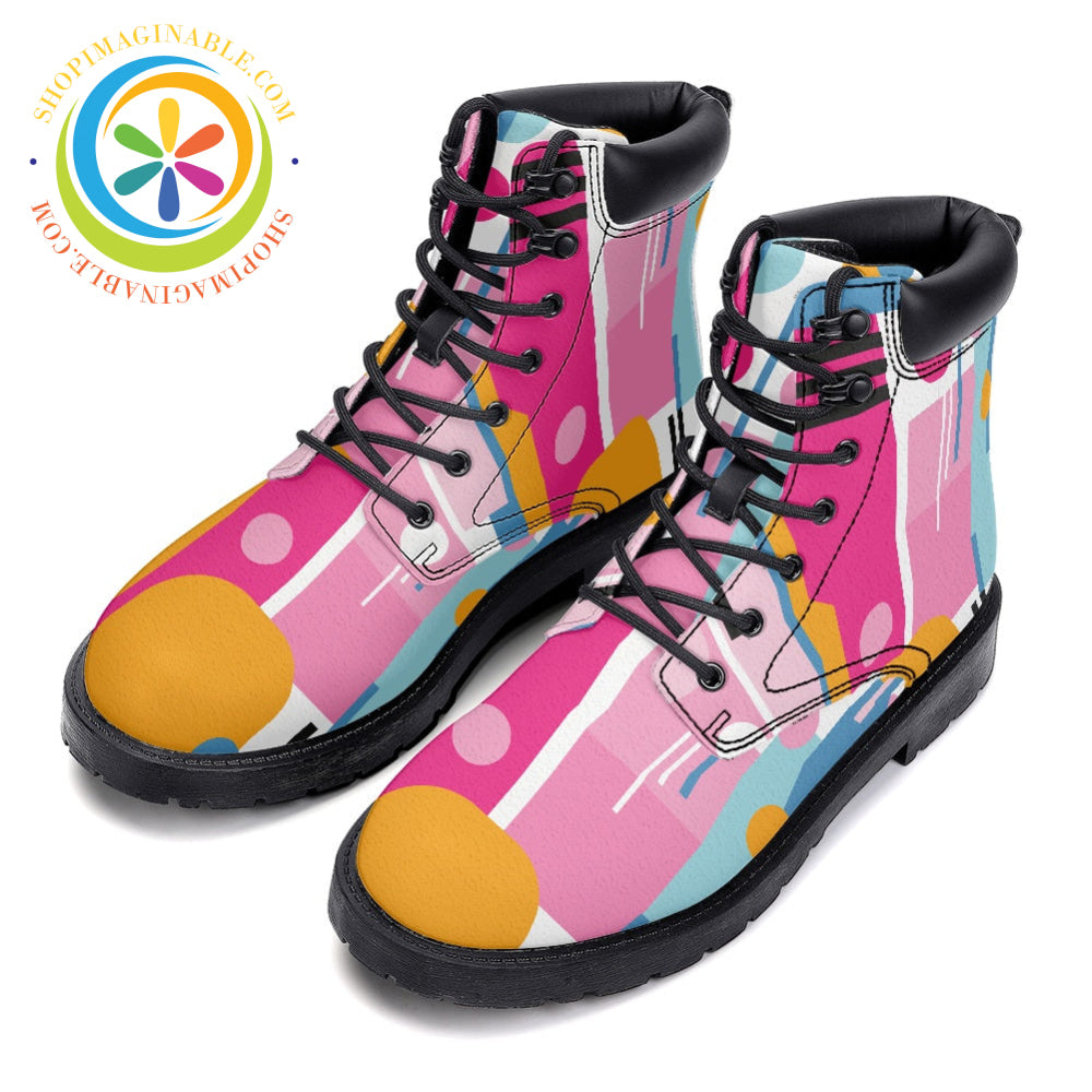 Bold Abstract - Leather Martin Boots