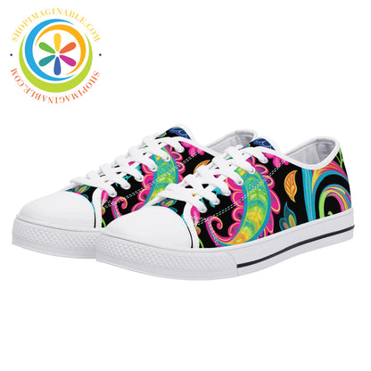 Bold Paisley Ladies Low Top Canvas Shoes