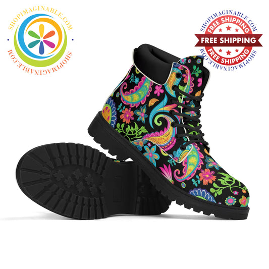 Bold Paisley Womens Boots Us5 (Eu35)