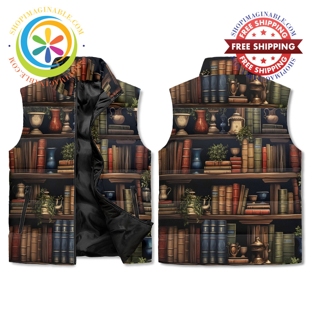 Book Lovers Puffer Vest M