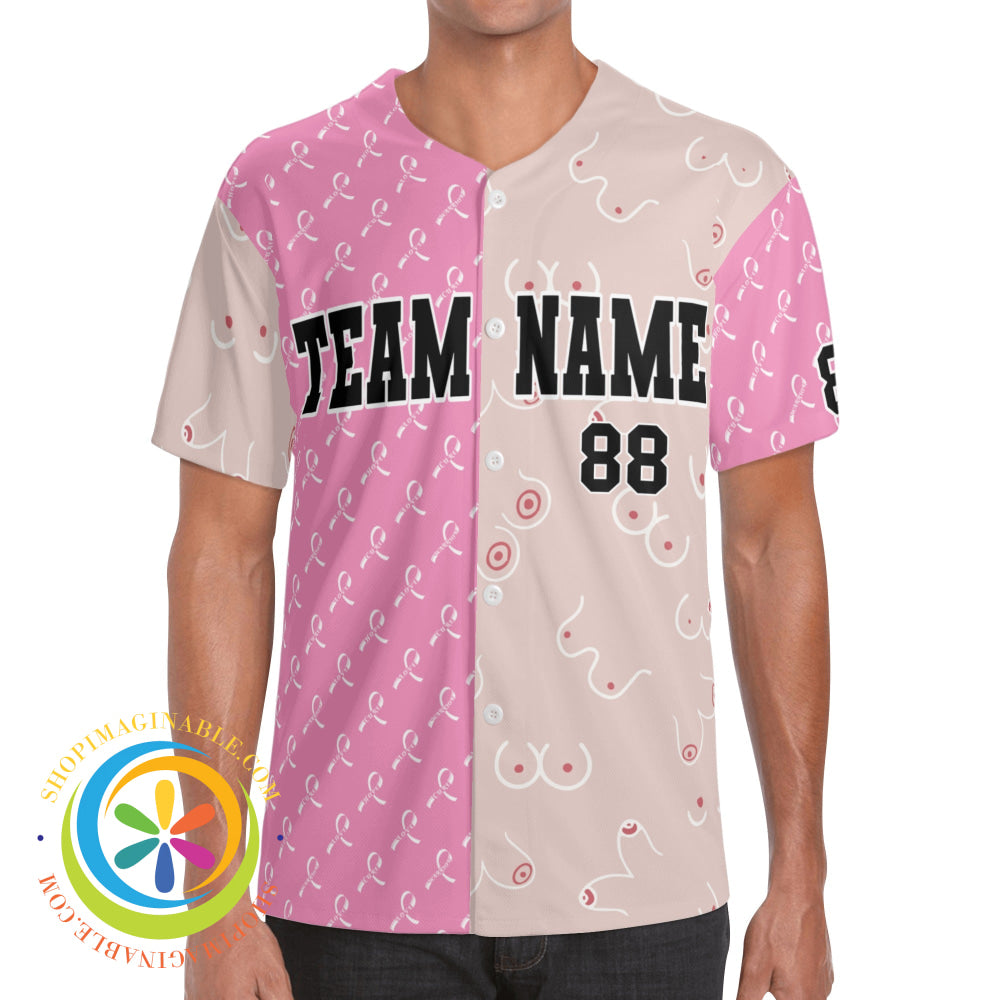 Breast Cancer Boobies Unisex Baseball Jersey