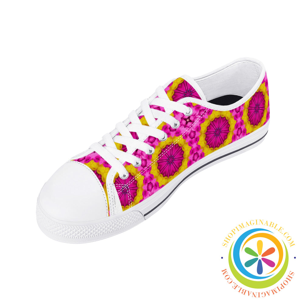 Bright Kaleidoscope Ladies Low Top Canvas Shoes