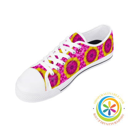 Bright Kaleidoscope Ladies Low Top Canvas Shoes