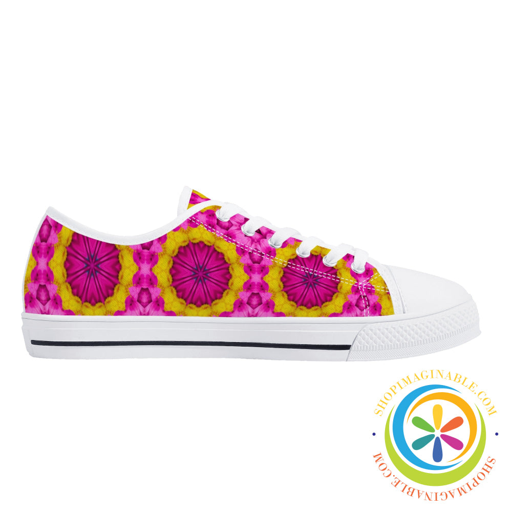 Bright Kaleidoscope Ladies Low Top Canvas Shoes