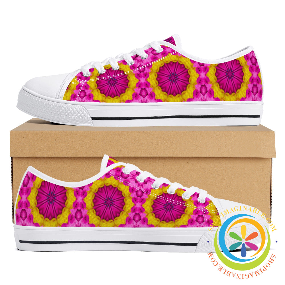 Bright Kaleidoscope Ladies Low Top Canvas Shoes