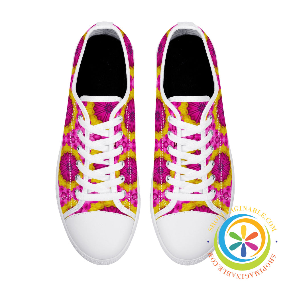 Bright Kaleidoscope Ladies Low Top Canvas Shoes