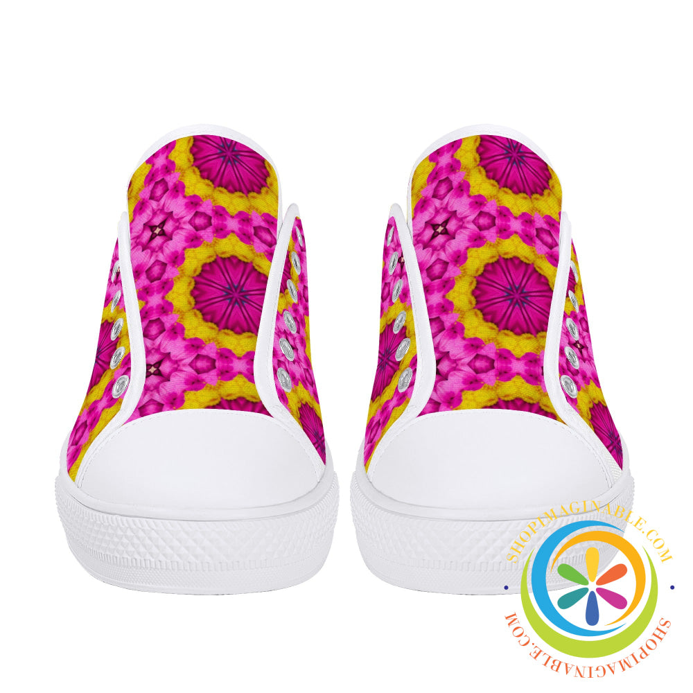 Bright Kaleidoscope Ladies Low Top Canvas Shoes