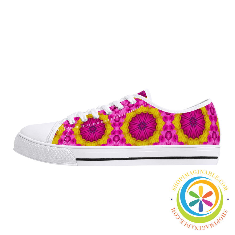 Bright Kaleidoscope Ladies Low Top Canvas Shoes