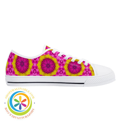 Bright Kaleidoscope Ladies Low Top Canvas Shoes