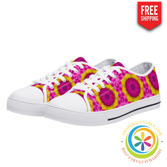 Bright Kaleidoscope Ladies Low Top Canvas Shoes Us12 (Eu44)