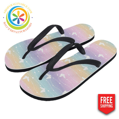 Butterfly Raiinbow Mens & Ladies Flip - Flops Small (Us 7 - 8/Eu 40 - 42) / 1