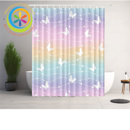 Butterfly Rainbow Shower Curtain