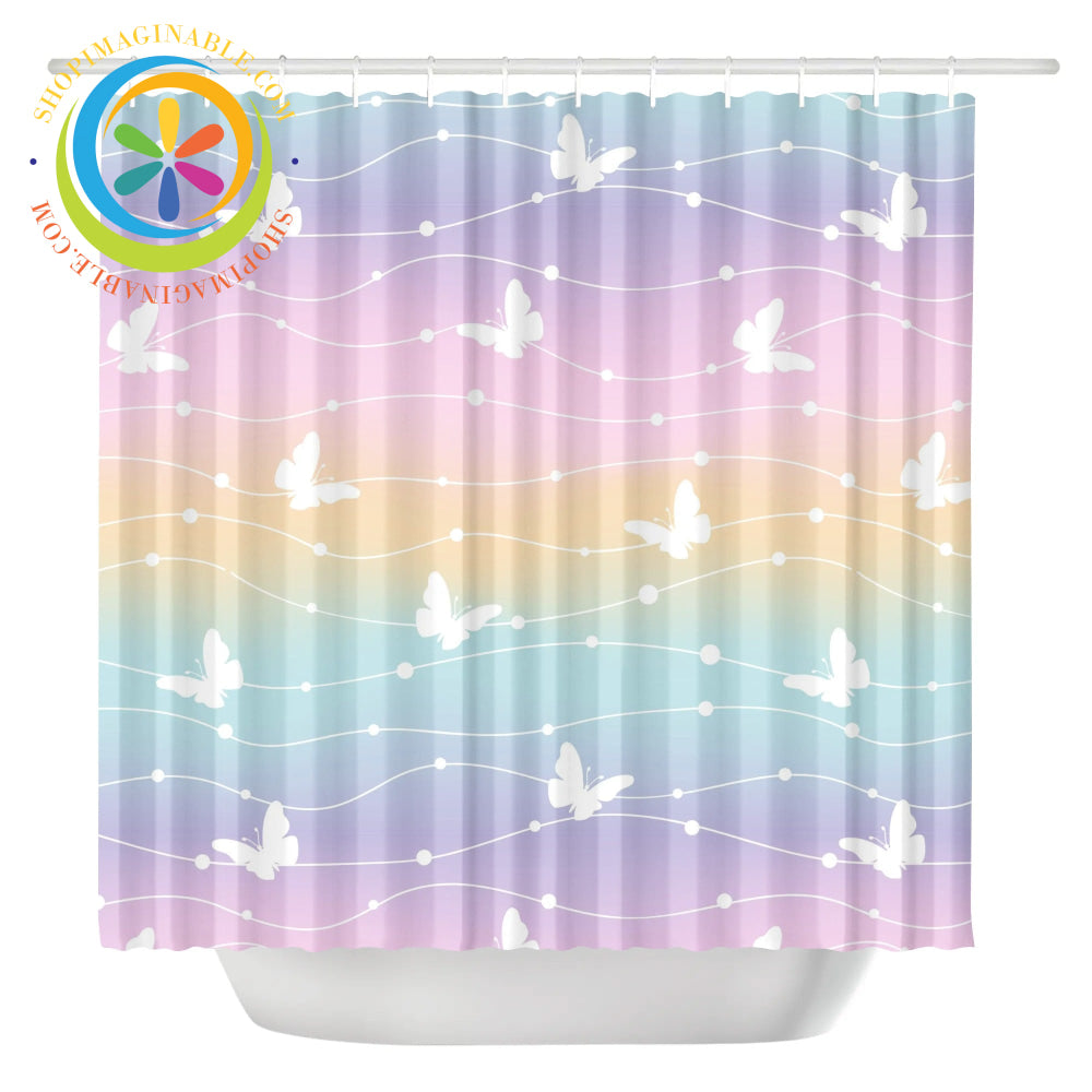 Butterfly Rainbow Shower Curtain