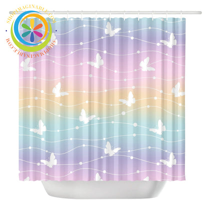 Butterfly Rainbow Shower Curtain