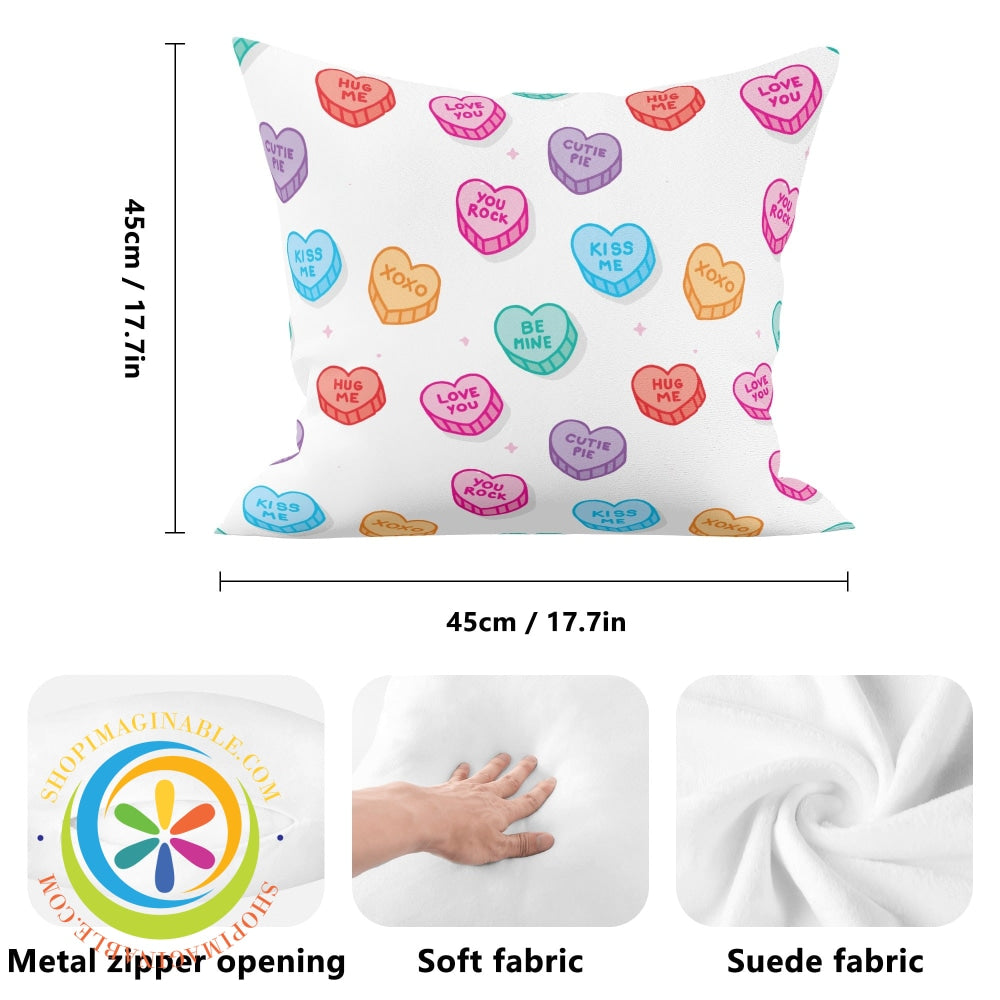 Candy Hearts Pillow Cover