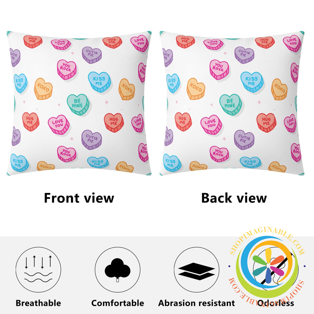 Candy Hearts Pillow Cover