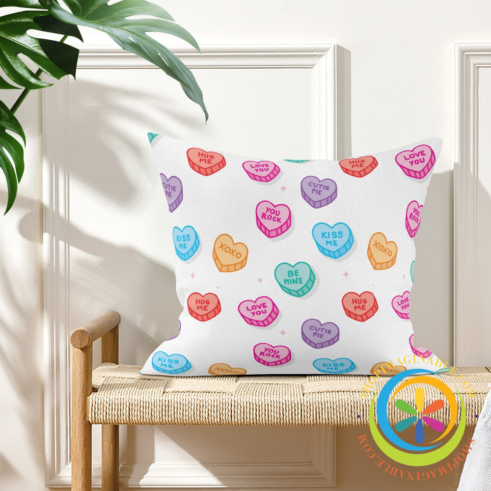 Candy Hearts Pillow Cover